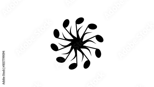 polyphony symbol, black isolated silhouette