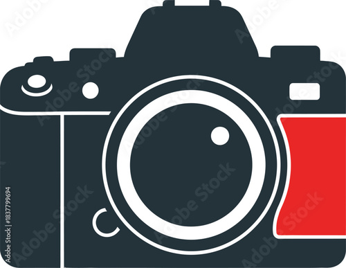 Modern DSLR Camera Icon Vector