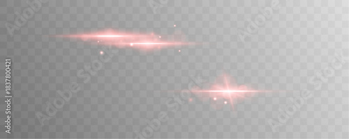 A fiery red streak flows smoothly, leaving a subtle sparkling trail behind. Its glowing heat adds energy and a bold visual accent. Vector