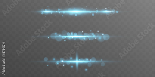 A vivid azure stripe twists smoothly, leaving a glowing motion trail with sparkling highlights. Its cool glow energizes any digital composition. vector