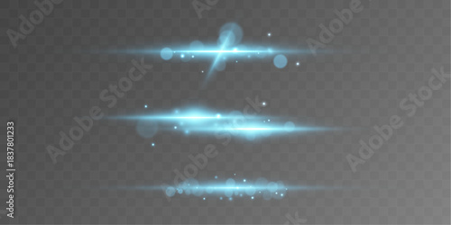 A glowing turquoise streak arcs gracefully, scattering tiny sparkling particles along its path. Its vibrant glow adds energy and dynamic flair. vector