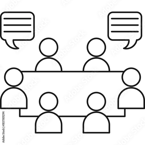 Business Meeting Icon Illustration