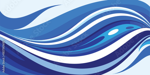 Abstract blue and white wave pattern with dynamic flow for modern graphic design use case

