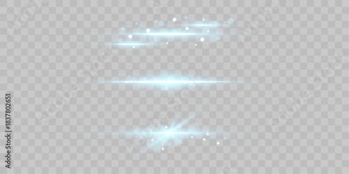 A slender turquoise beam stretches elegantly, scattering tiny glowing particles. vector