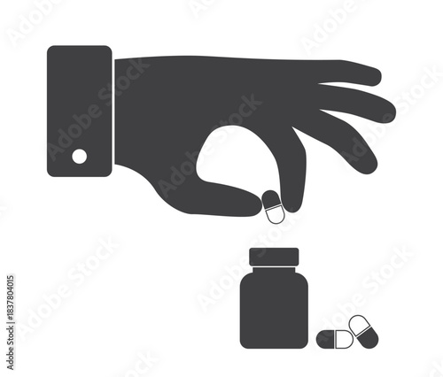hand hold medical pills pharmacy icon