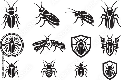 Bundle Cockroach Silhouette Icon Set.eps