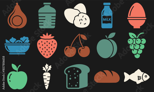 Garden Fruits Apple Strawberry Lemon Cherry Blueberry Peach Pear Grape