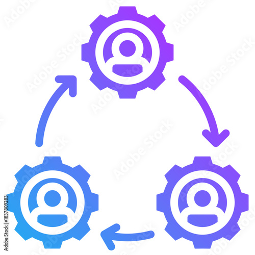 Restructuring icon for management crisis, website, application, printing, document, poster design, etc