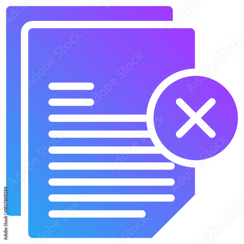 Rejected icon for management crisis, website, application, printing, document, poster design, etc