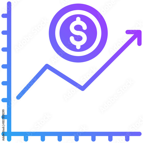 Inflation icon for management crisis, website, application, printing, document, poster design, etc