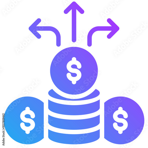 Investment icon for management crisis, website, application, printing, document, poster design, etc