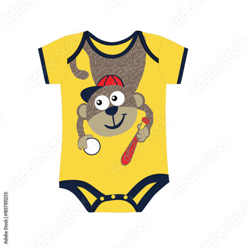 little monkey  boys bodysuit print 