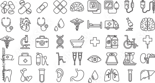 Versatile nurse icon bundle for healthcare and medical designs