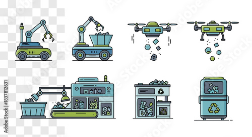Robotic automation and drone technology streamlining waste management and recycling processes for a sustainable future