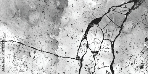 Abstract grunge cracked gray distressed texture background pattern isolated on white background