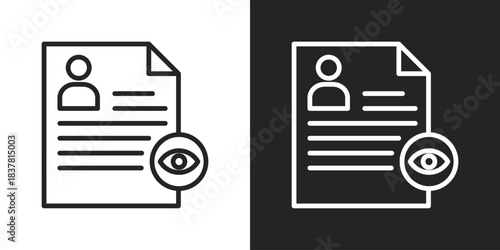 Data Privacy Icon In Black And White Line Style