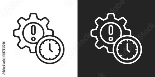 Deadline Icon In Black And White Line Style