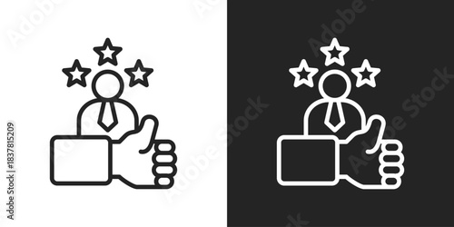 User Experience Icon In Black And White Line Style