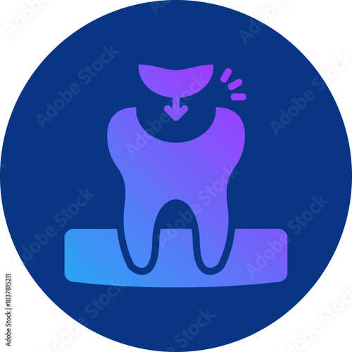 Tooth filling icon for dental, website, application, printing, document, poster design, etc