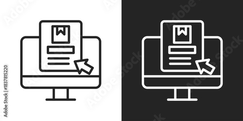 Digitalization Icon In Black And White Line Style