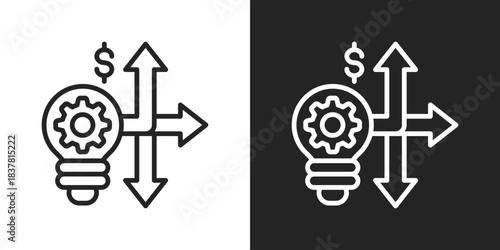 Pivot Icon In Black And White Line Style