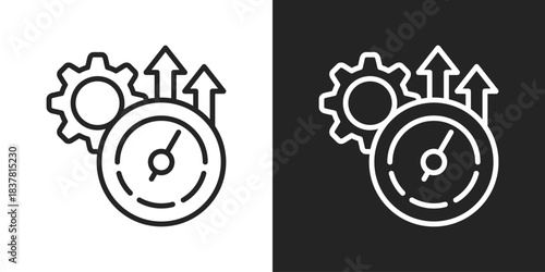 acceleration Icon In Black And White Line Style
