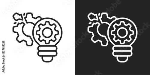 Disruptive Innovation Icon In Black And White Line Style