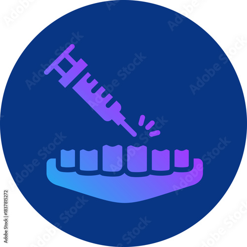 Tooth anesthesia icon for dental, website, application, printing, document, poster design, etc