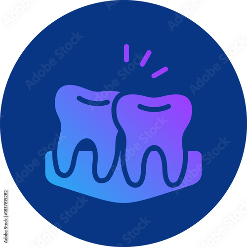 Tooth overlapping icon for dental, website, application, printing, document, poster design, etc