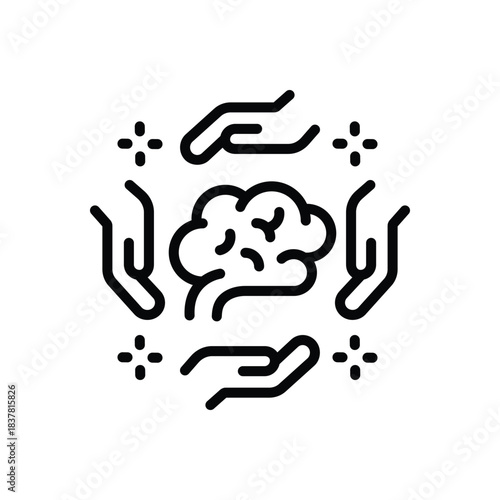 Black line icon for memory care