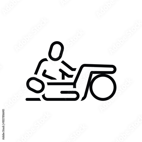 Black line icon for rehabilitation therapy