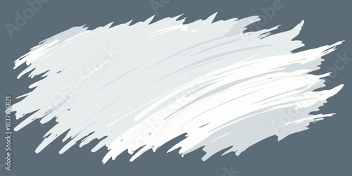 Abstract white brush stroke on gray background for artistic design and decoration use case
