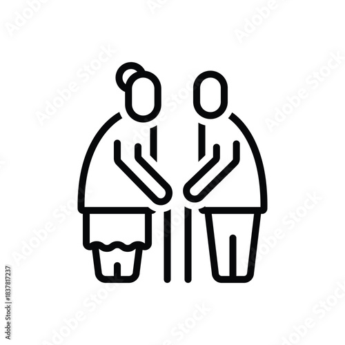 Black line icon for aged