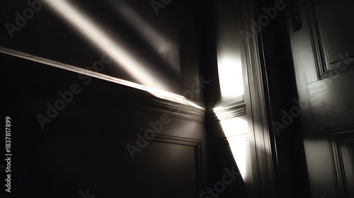 High-contrast noir lighting, deep blacks and sharp highlights, moody dramatic abstract texture, minimal composition, cinematic editorial style, premium 8k.