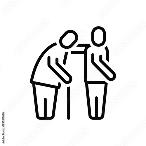 Black line icon for geriatric medicine