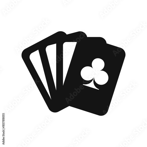 Ace of spades playing card logo emblem template