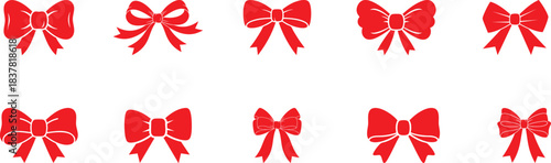 Decorative Bow Vector – Gift Ribbon Ornament, Festive Celebration Icon Design