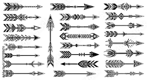 Discover striking tribal and modern arrow designs perfect for bold graphic elements, editorial layouts, and impactful branding projects