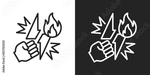 Vs Icon In Black And White Line Style