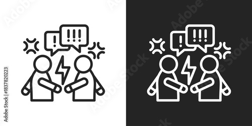 argument Icon In Black And White Line Style