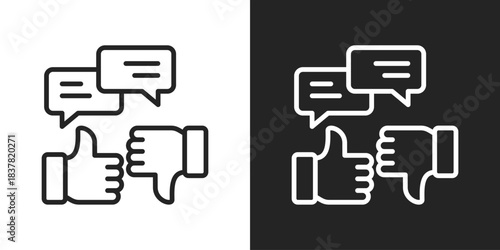disagreement Icon In Black And White Line Style