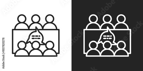 Discussion Icon In Black And White Line Style