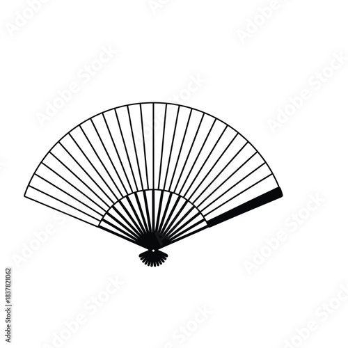 Minimalist Folding Hand Fan Icon