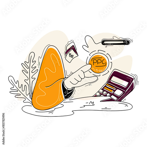 Design ppc advertising campaign management digital marketing online ads pay per click strategy cost effective ads verctor art illustration png