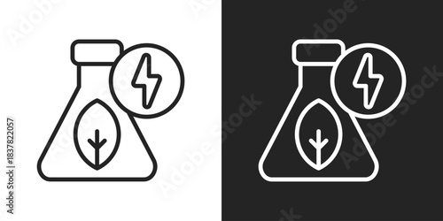 Bio Energy Icon In Black And White Outline Style