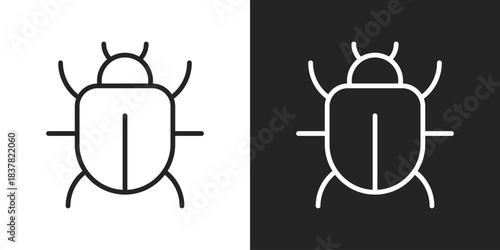 Insect Icon In Black And White Outline Style