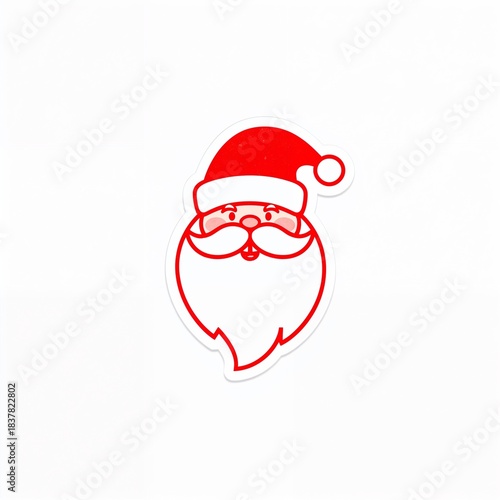 Cute cartoon vector illustration of Santa Claus with a gift bag and a Christmas tree, perfect for holiday season decoration
