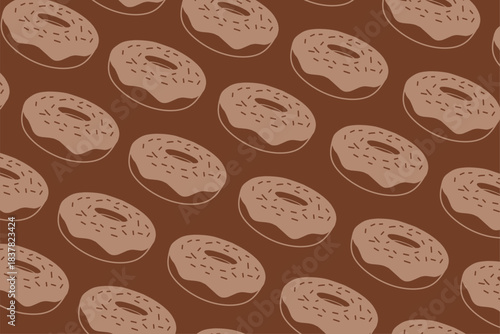 Hand-Drawn Donut Seamless Pattern Set with Playful Doodle Style