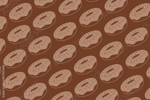 Hand-Drawn Donut Seamless Pattern Set with Playful Doodle Style