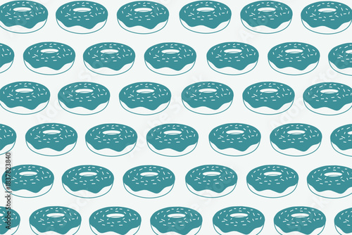 Hand-Drawn Donut Seamless Pattern Set with Playful Doodle Style
